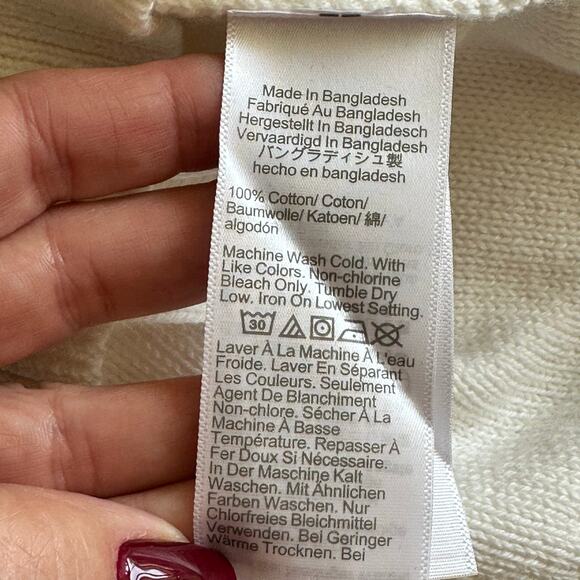 J.Crew Women’s Cable-Knit Hearts Crewneck Sweater Ivory CF398 | Size Large New - Picture 10 of 14